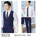 Men-blue vest + shirt + suit pants 1 / S