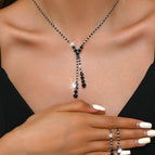 603 black necklace + earrings