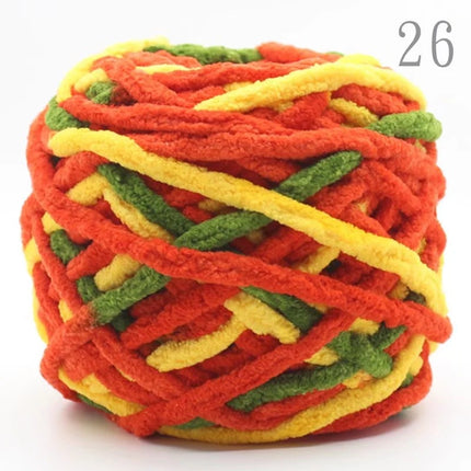 Factory wholesale 100g thick ice strip wool single-strand woven wool ball hook crochet slippers thread self-woven wool ball