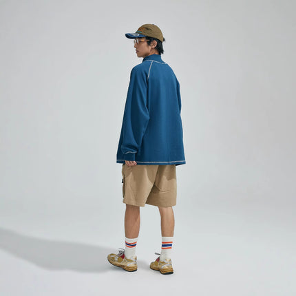 UNDREST 2024 autumn new high collar bright line cup pocket sweater URWY35