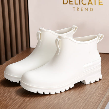 2024 cross-border new fashion rain boots men's couple outdoor waterproof shoes women's lightweight rubber shoes overshoes low-top rain boots