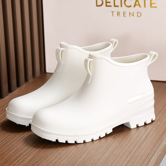 2024 cross-border new fashion rain boots men's couple outdoor waterproof shoes women's lightweight rubber shoes overshoes low-top rain boots