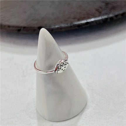 s925 sterling silver plated ring Women's wholesale niche women's high-end sense ins style simple ring light luxury retro ring wholesale