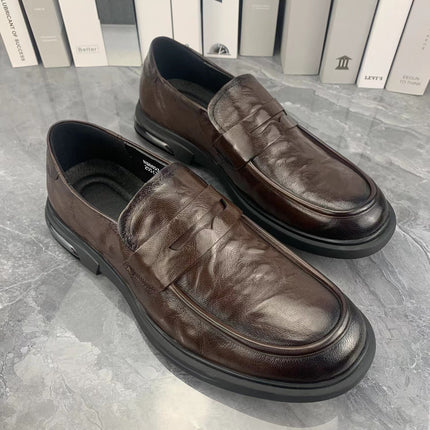Doug Shoes Car Stitching Pedal Foot Set Business Casual Round Head Low Heeled Rubber Sweat Absorbing Breathable Cross-border Shallow Mouth