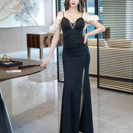 Soft Spa Massage Foot Bath Technician Work Clothes Suspender Nightclub Sexy Dress Lady Elegant Evening Dress for Women