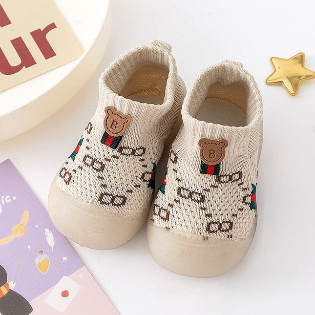 Baby Toddler Shoes One Year Old Spring and Autum Boys and Girls Flats Soft Sole Breathable Baby Shoes Cotton Non-Falling Shoes 0-1-2 Years Old
