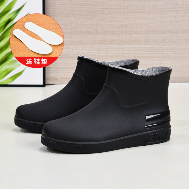 Women's water shoes fashion short tube rain boots new low tube water boots low top rain boots waterproof glue shoes cover shoes cross-border hot sale