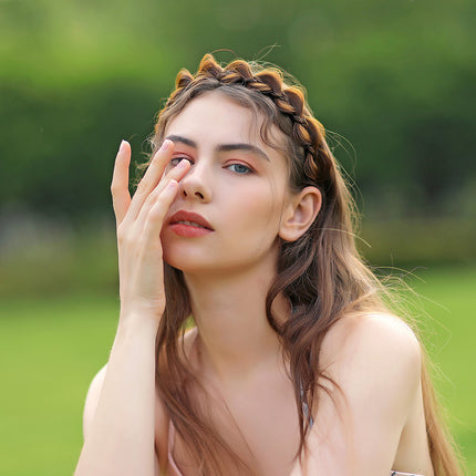 Hair Accessory Fishbone Braid Headband Wig Braided Hair Flower Style Twist Braid Hairband Hair Accessory Hair Tie Handmade