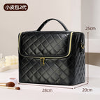 Pu plaid black-small leather bag [with pull rod cover]