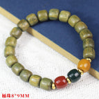 Green sandalwood old barrel beads 8*9mm [three-color model]