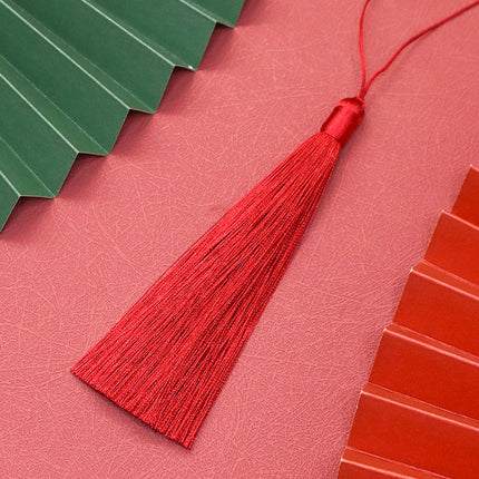 13cm Closed Tassel Fan Accessories Chinese Style Fan Pendant Bookmark Clothing Hanging Spike Accessories Jewelry Decoration Tassel