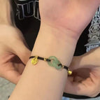 Interlocking black braided bracelet