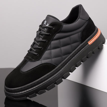 Autumn and Winter New Men's Shoes Vintage Fashion All-match fleece-lined Warm Men's Casual Shoes Outdoor Hiking Non-slip Sneakers