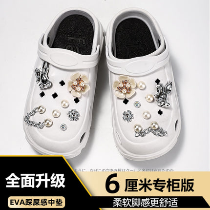 Women's High-Heeled Clogs for Outdoor Wear, Ultra-Thick Sole Height-Increasing Non-Slip Beach Sandals, Closed-Toe Sandals for Women, Summer 2025 Outdoor Wear