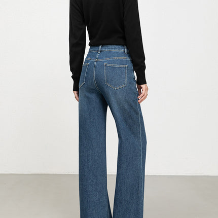 Trendy Denim Wide-Leg Pants 2026 Spring New Style Loose Drape Slimming Flared Pants Casual Versatile Floor-Length Trousers