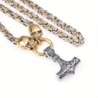 Silver pendant + gold chain / 60cm