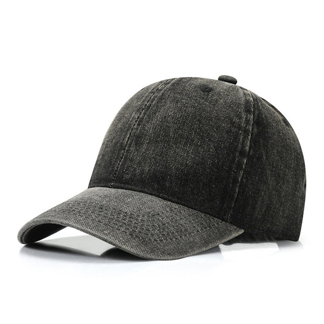 Korean Style Versatile Solid Color Denim Washed Vintage Baseball Cap for Men and Women, Simple Retro Single-Layer Soft Top Sunshade Cap