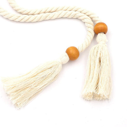 Women's cotton rope waist chain artistic style dress all-match waist chain casual knotted ancient style belt