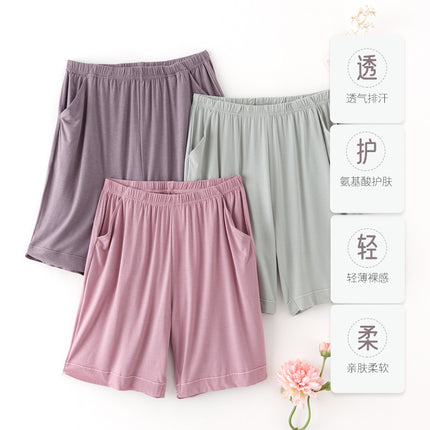 [Qingdao Jishuang Knitting] Women's Mulberry Silk Homewear Shorts Pajamas Modal Thin Pajamas Five-Point Pants Summer