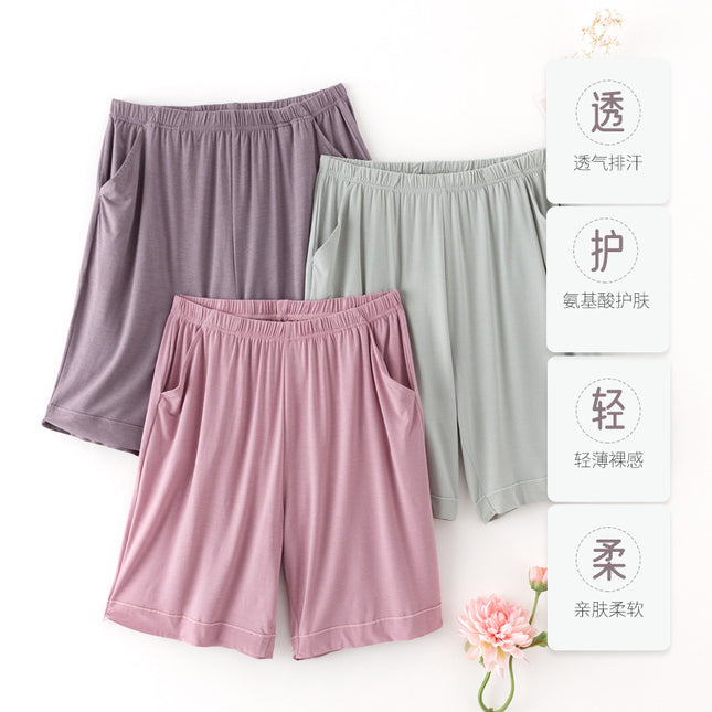 [Qingdao Jishuang Knitting] Women's Mulberry Silk Homewear Shorts Pajamas Modal Thin Pajamas Five-Point Pants Summer