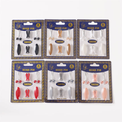 Foreign Trade Simple Plastic Safety Pin suit Cap Needle Silk Scarf Clip Neck Clip Headscarf Needle Pearl Clip Scarf Clip