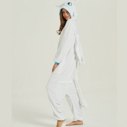 Cartoon conjoined pajamas two-dimensional dragon training autumn and winter toilet version home pajamas mixed batch autumn and winter flannel mixed batch