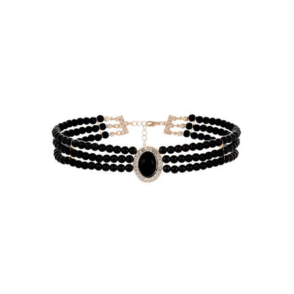 European and American Cross-border Black Multi-layer Pearl Necklace Retro Niche Court Elegant Chain Women Choker Clavicle Chain Women