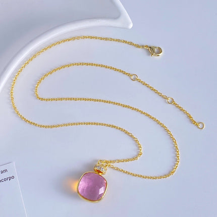 Creative original design perfume bottle crystal single flower necklace earrings cross-border explosive fire artificial spar necklace earrings