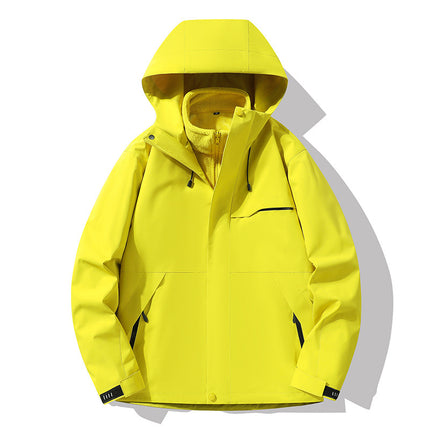 Outdoor Jacket Three-In-One Jacket for Men and Women, Polar Fleece Liner, Removable Two-Piece Set, Printed Logo, Unisex