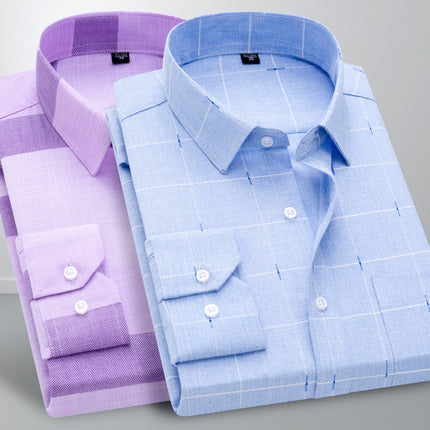 New men's long sleeve plaid shirt men's business casual shirt for the elderly Amoy supply a generation of micro-supply