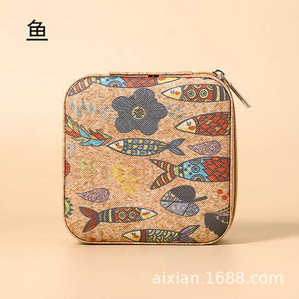 Cross-Border Portable Jewelry Storage Box, Retro High-End Jewelry Box, Earrings, Multi-Functional National Style Jewelry