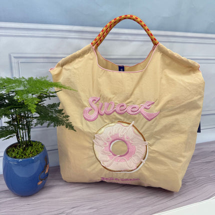 ball chain Japanese high quality eco-friendly shopping bag embroidered hand canvas bag nylon shopping bag