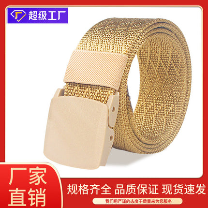 Casual Smooth Buckle Nylon Belt Men and Women Thickened POM Security Jacquard Pants Belt Tactical Wholesale All-match