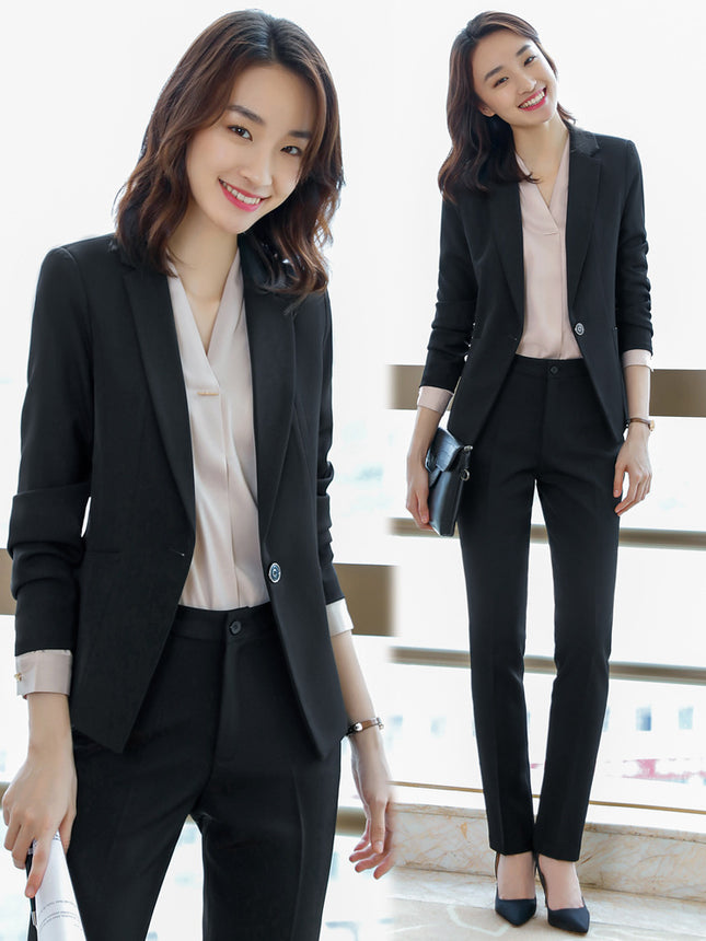 Professional Vest Set Hotel Catering Front Desk Cashier Waiter High-end Temperament Work Dress Dress Autumn and Winter