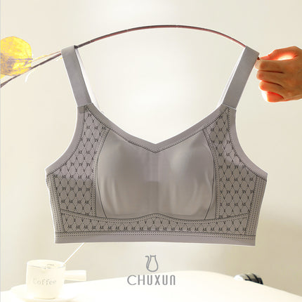 Anti-gravity Litching Underwear Women's Large Chest Small Slim-looking Summer Thin Traceless Breast-collecting Anti-sagging Comfortable Bra