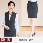Gray vest +7703 gray skirt / L
