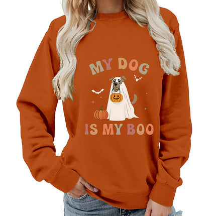 Amazon Cross-border Foreign Trade Source my dog Printed Round Neck Women's Jacket Sweatshirt Jacket Casual Loose European Size
