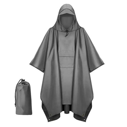 Camouflage Square Raincoat Outdoor Multifunctional Three-in-One Raincoat Mountaineering Camping Mat Canopy Poncho Adult Poncho