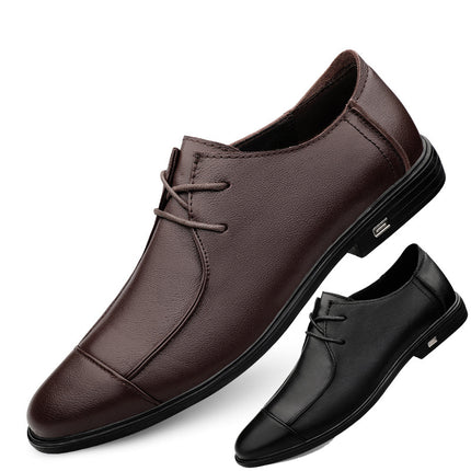 Autumn Casual Leather Shoes Work Men's Dress Men's Leather Shoes Comfortable Summer Flat Heel Thick-soled Men's Leather Shoes Men's Shoes