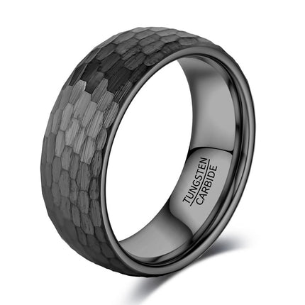 in stock a generation of 4 6 8 mm wide men's and women's plated black hammer tungsten steel ring