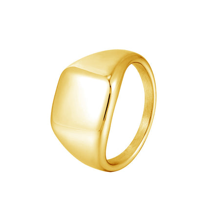 Simple smooth oval ring ins niche titanium steel index finger can't quit colored female ring small wholesale