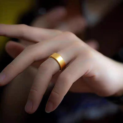 Ancient law inheritance flat-bottomed ring sand gold lovers pair ring matte plain men's and women's classic plain ring ring bracelet wholesale