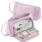 Corduroy triangular pencil case [purple]