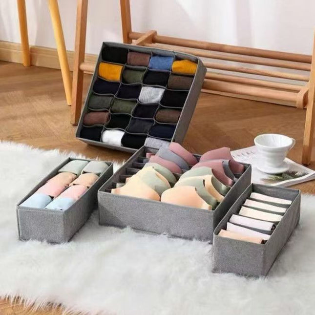 Underwear Storage Box, Underwear and Socks Storage and Organization Box, Clothing Household Compartment Artifact, Wardrobe Drawer Type Three-In-One