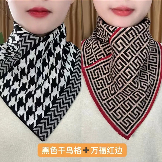 New Style Fashion 2023 Autumn and Winter Neck Protection Neck Korean Style Cold-proof All-match Neck Set Warm Temperament Triangle Scarf