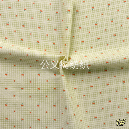 "Small Cherry" Autumn and Winter Cotton Skin-friendly Fabric Pure Cotton Plain Scrub Printed Cloth Garment Fabric