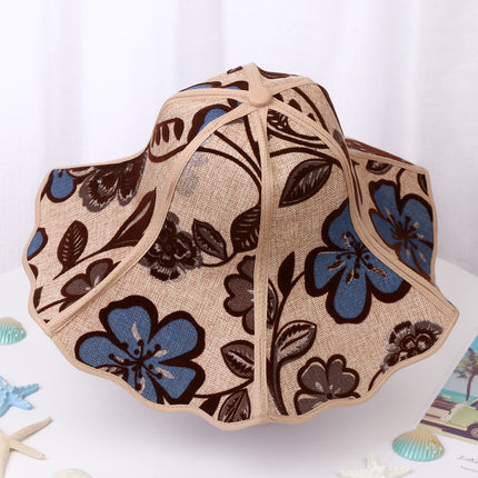 Travel Fishing Sunshade Straw Hat Folding Large Along Straw Mat Hat Men's and Women's Sunscreen Hat Outdoor Big Brim Hat