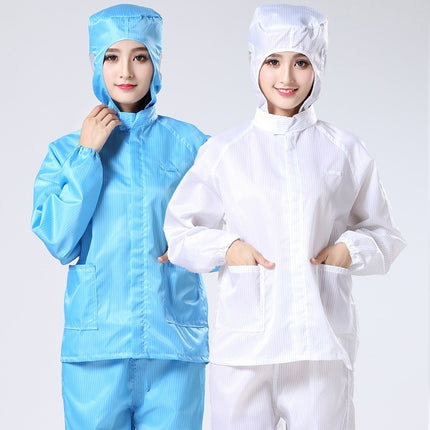 Anti-static coveralls hooded purification workshop dust-free overalls spray paint protection dust-proof blue breeding dust-free clothing