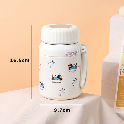 Cartoon cute high-value large-capacity new thermos stainless steel outdoor sports portable rope coffee cup