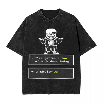 Annoying Dog Game Frisk t Shirts Hip Hop Washed Cotton Overs